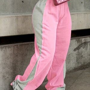 Stylish Pink and Gray Women's Pants